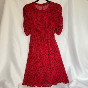 Guess size small red and black printed dress like new